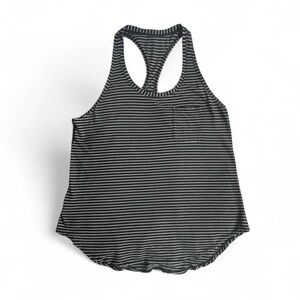 Lululemon Striped Pima Cotton Racerback Tank with Pocket Navy and White